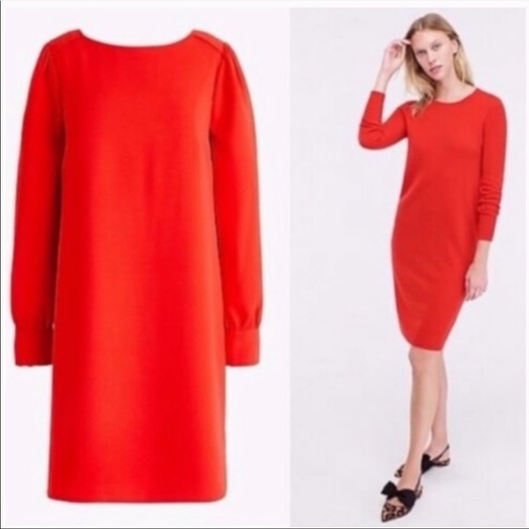 J. Crew Dresses Sale J Crew Holiday Red Long Sleeve Shift Dress